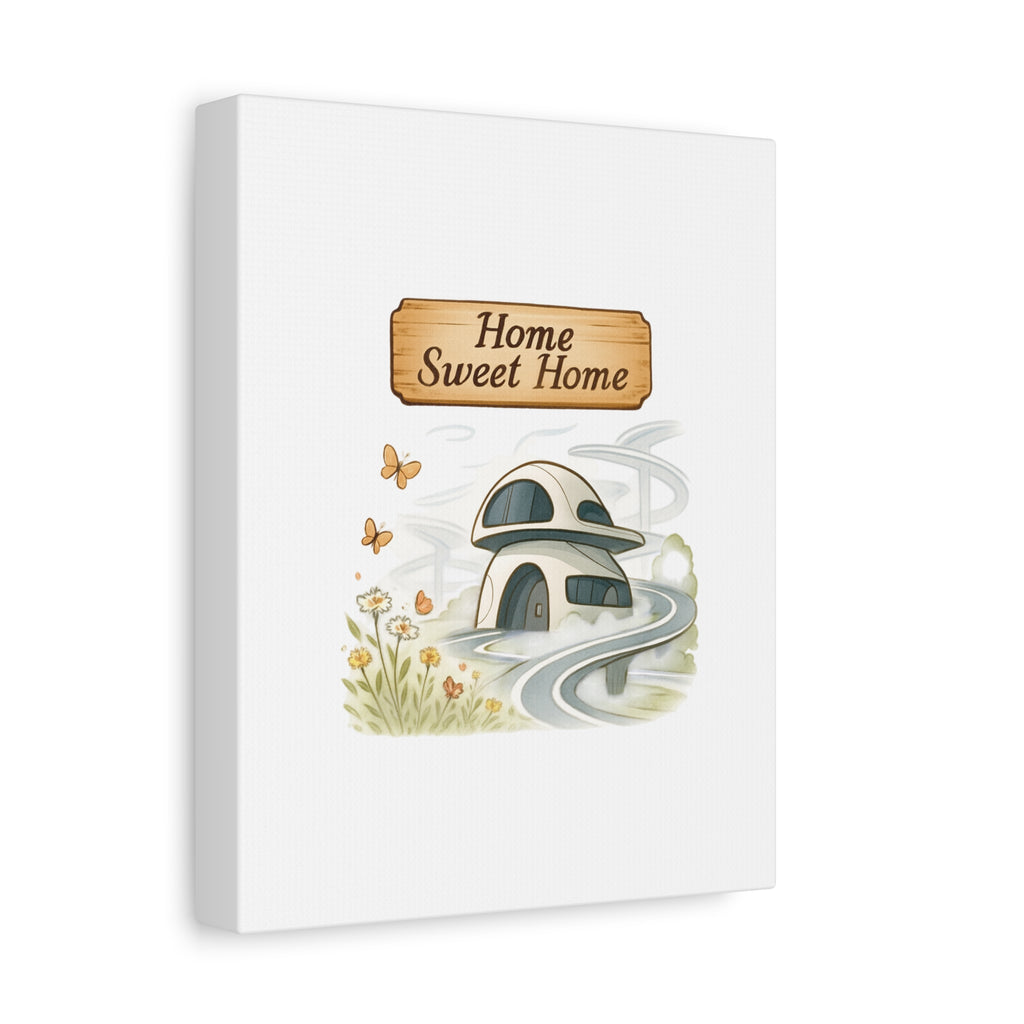 Home Sweet Home Canvas Wall Art — Cozy Cottage Matte Stretched Canvas