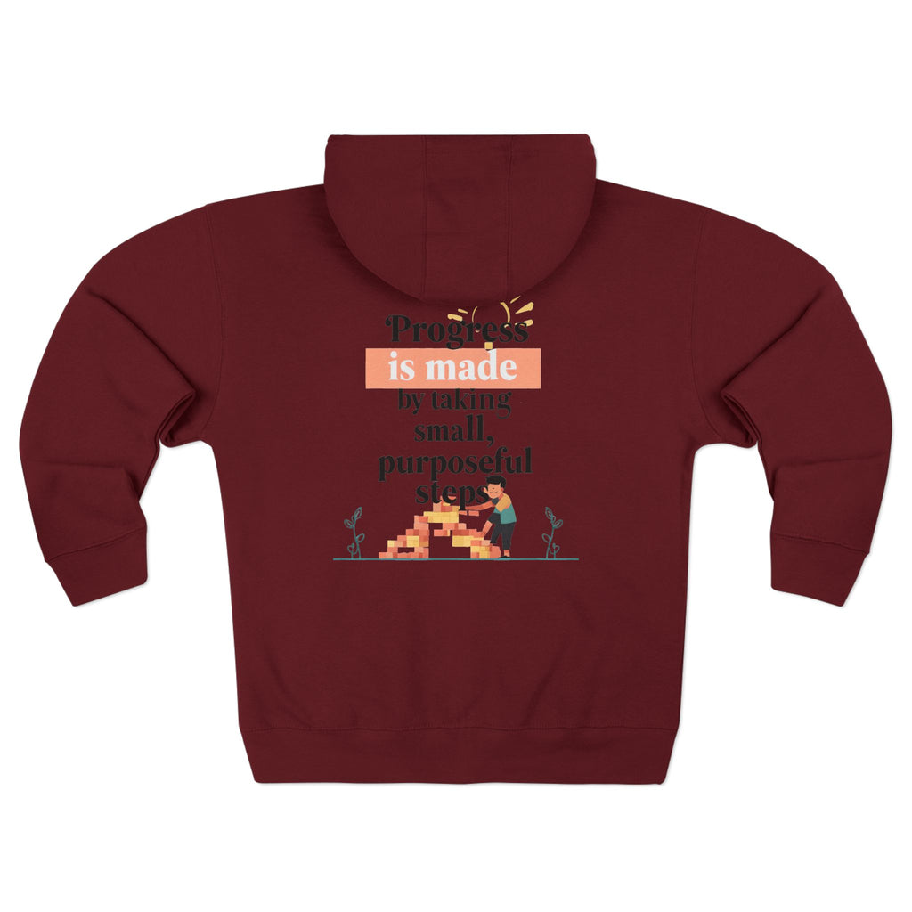 Progress Over Perfection hoodie | Motivational Zip Hoodie, Progress Is Made Quote