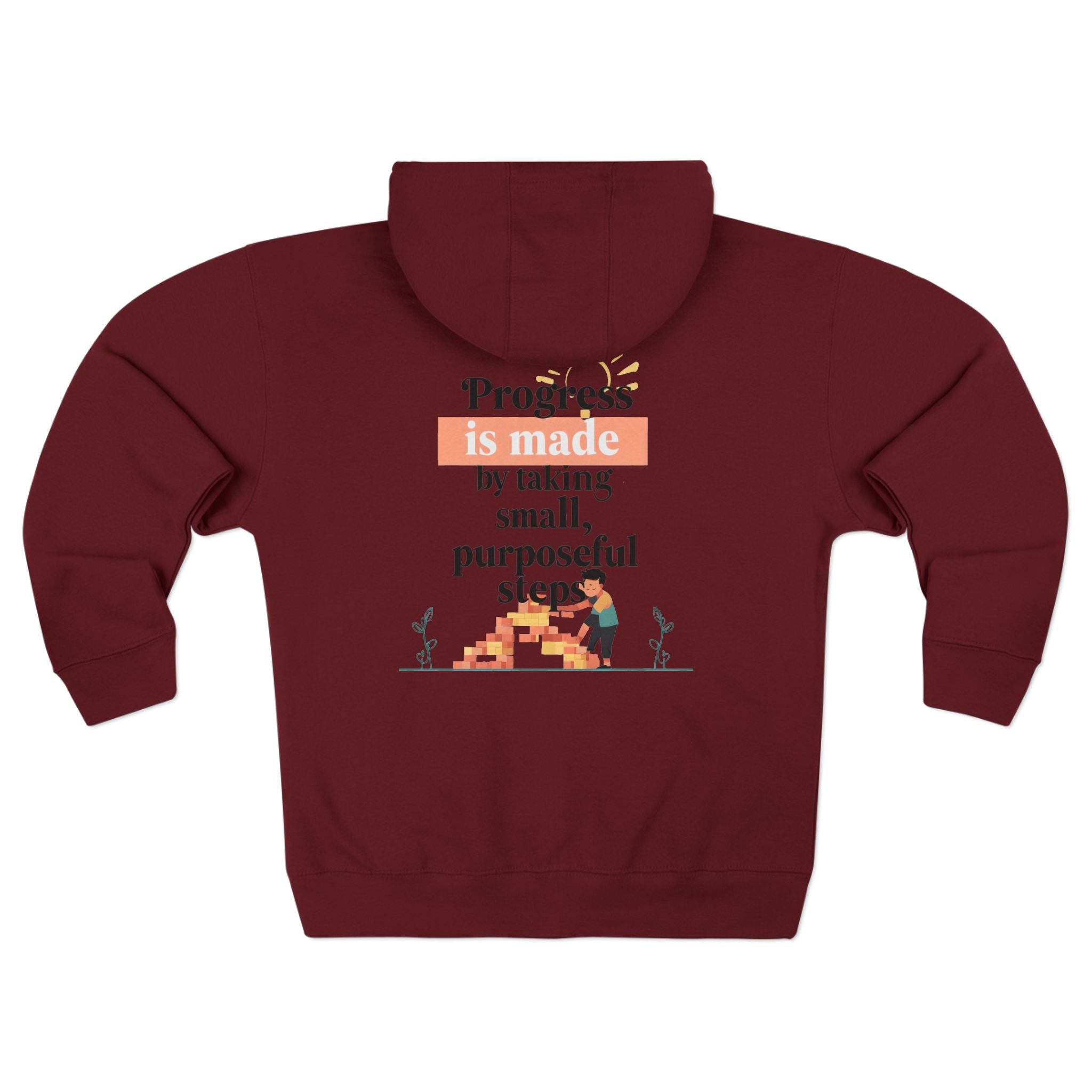 Progress Over Perfection hoodie | Motivational Zip Hoodie, Progress Is Made Quote