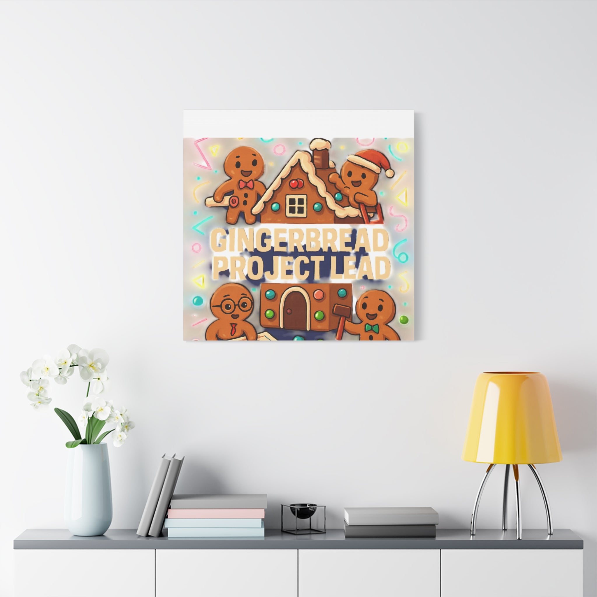 Gingerbread Project Lead Canvas Art — Holiday Kitchen Wall Decor