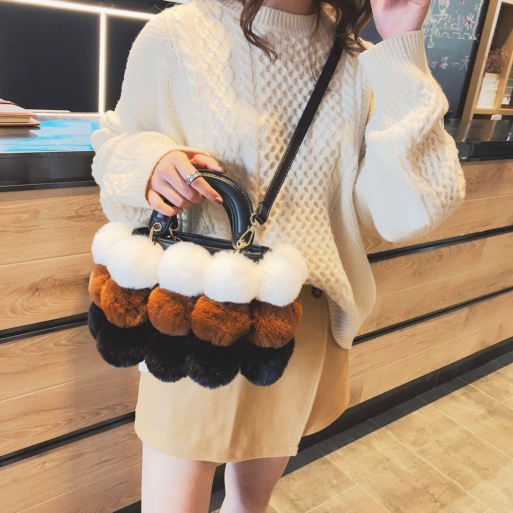 Chic Winter Plush Shoulder Bag - Stylish Messenger Handbag for Every Occasion