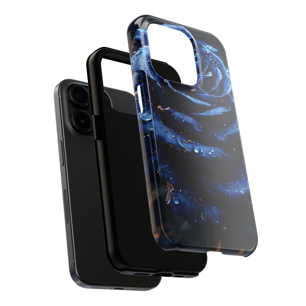 iPhone 17 Pro Max Tough Phone Case - Elegant Blue Rossy Design