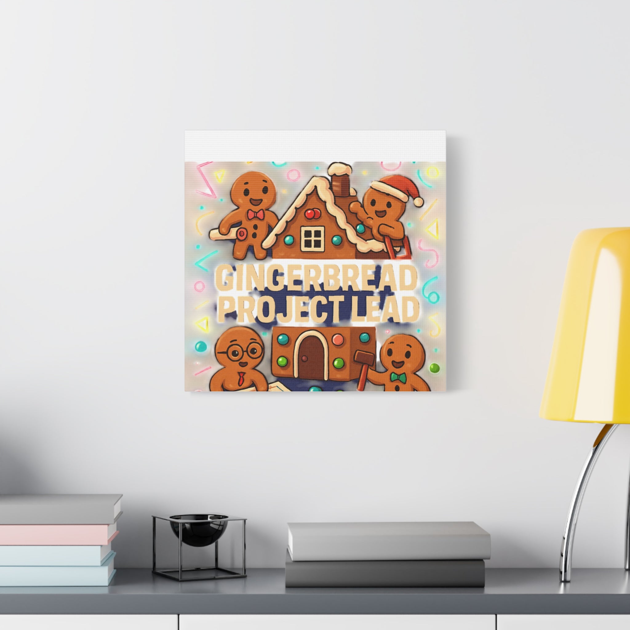 Gingerbread Project Lead Canvas Art — Holiday Kitchen Wall Decor