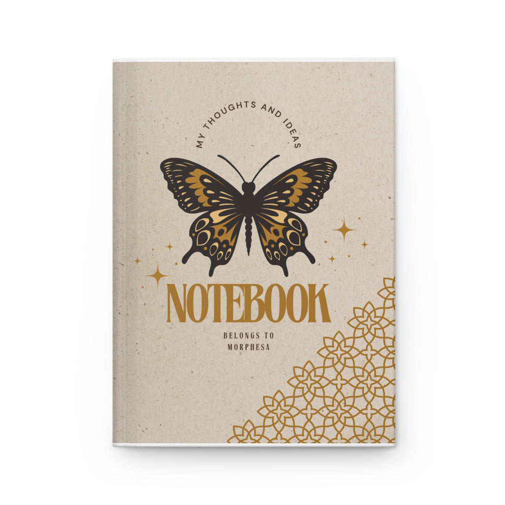 Butterfly-Inspired Hardcover Journal for Thoughts & Ideas, Perfect for Writers, Students, Gifts, Eco-Friendly, Notebooks, Mental Wellness
