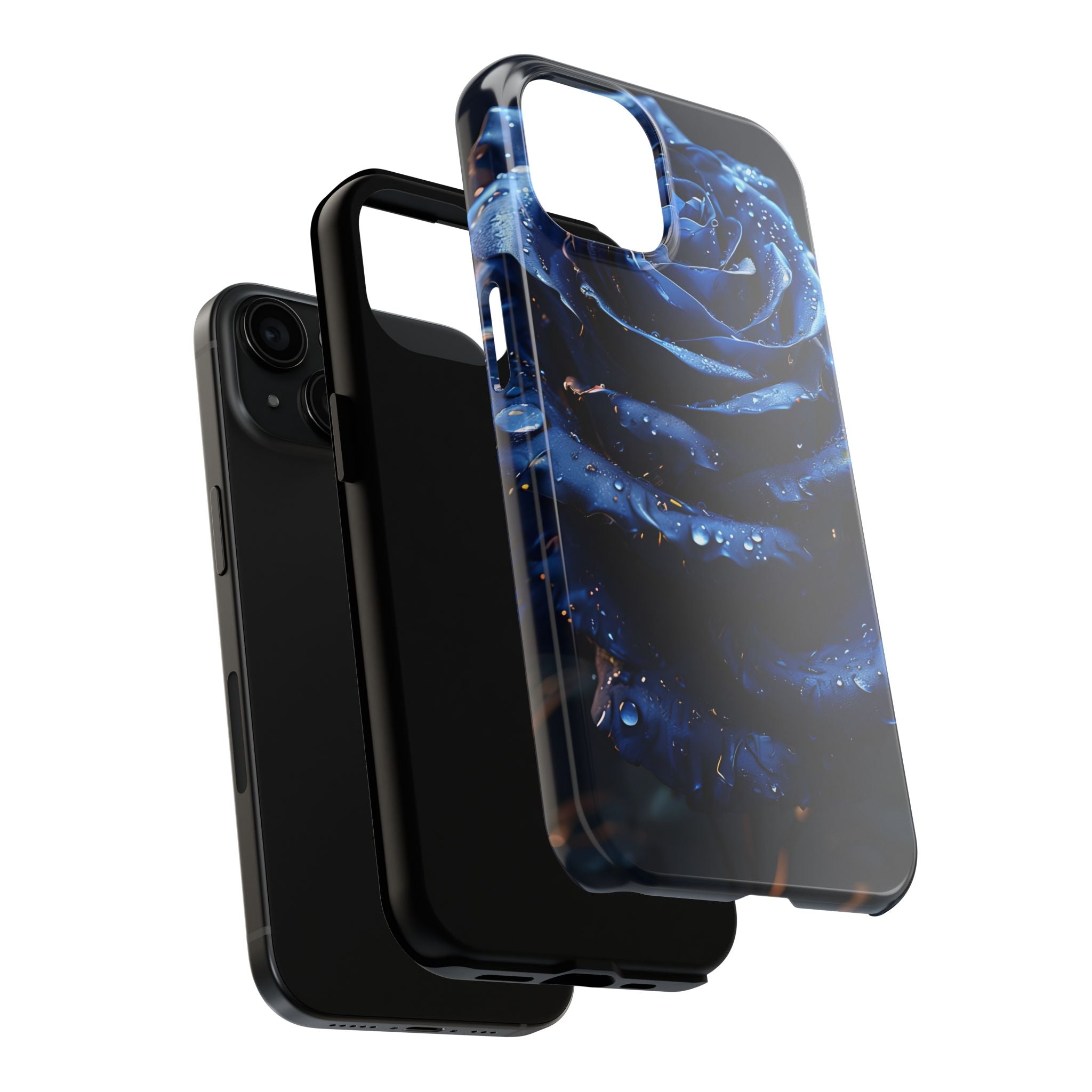 iPhone 17 Pro Max Tough Phone Case - Elegant Blue Rossy Design