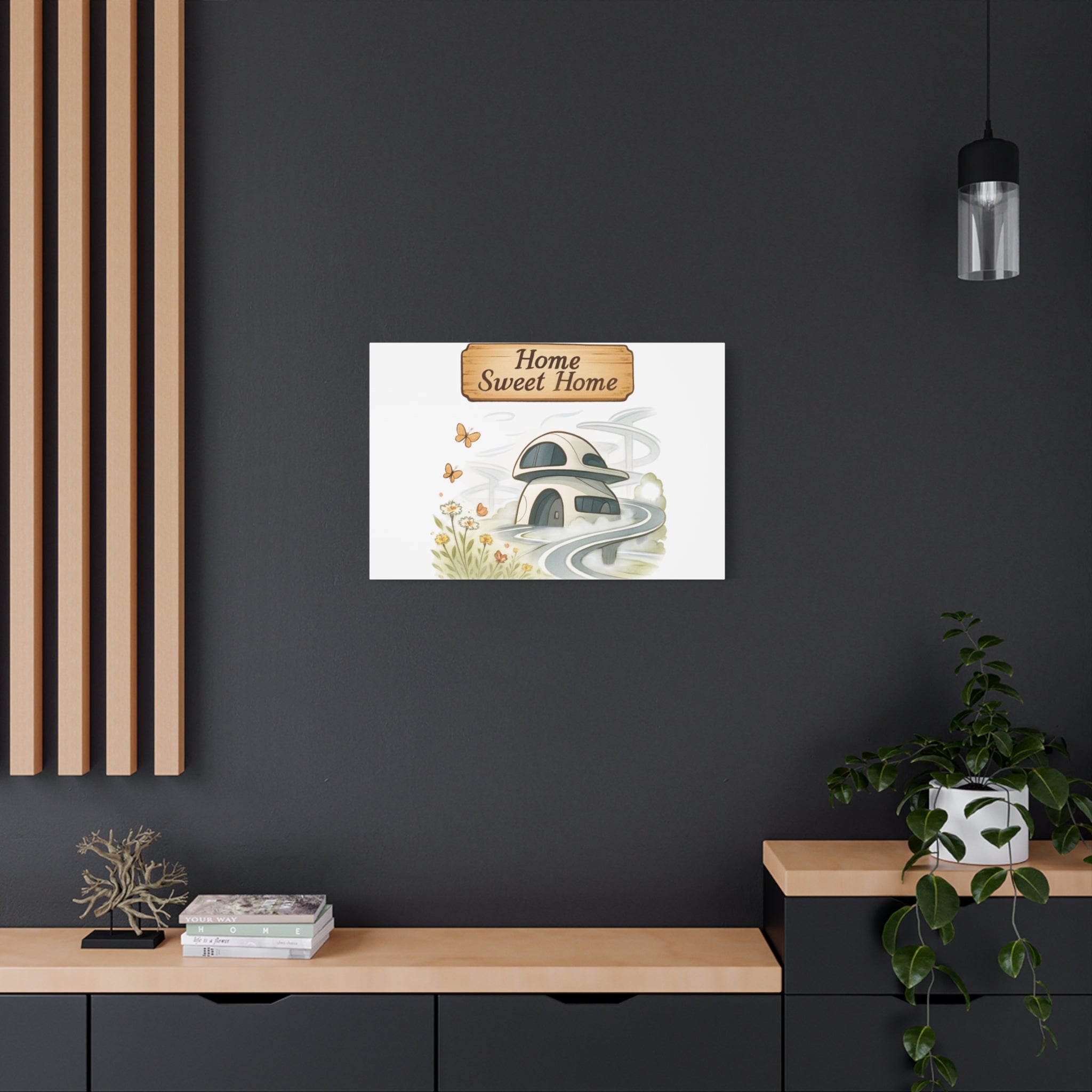 Home Sweet Home Canvas Wall Art — Cozy Cottage Matte Stretched Canvas