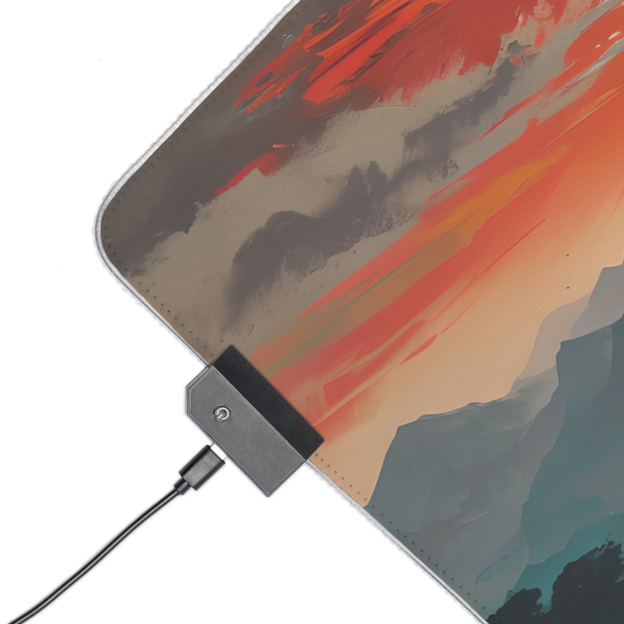 LED Gaming Mouse Pad with Vibrant Landscape Design, RGB Backlit Desk Decor, Gamer Gift, Home Office Accessory, Perfect for Gaming Setup