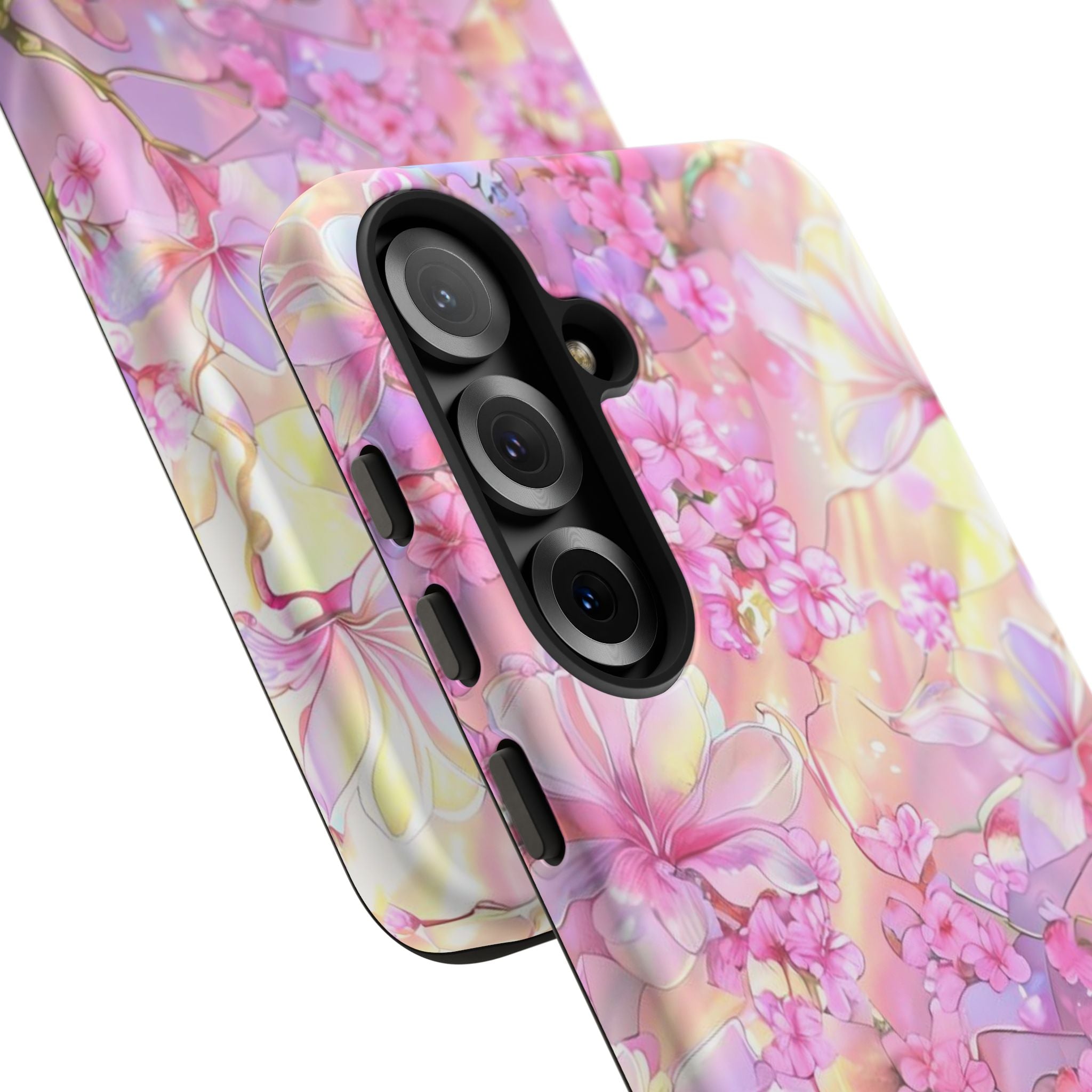 Floral Elegance Tough Phone Case – Dual-Layer Protection for iPhone 17/16/15 & Samsung | Glossy or Matte Finish | Morphesa