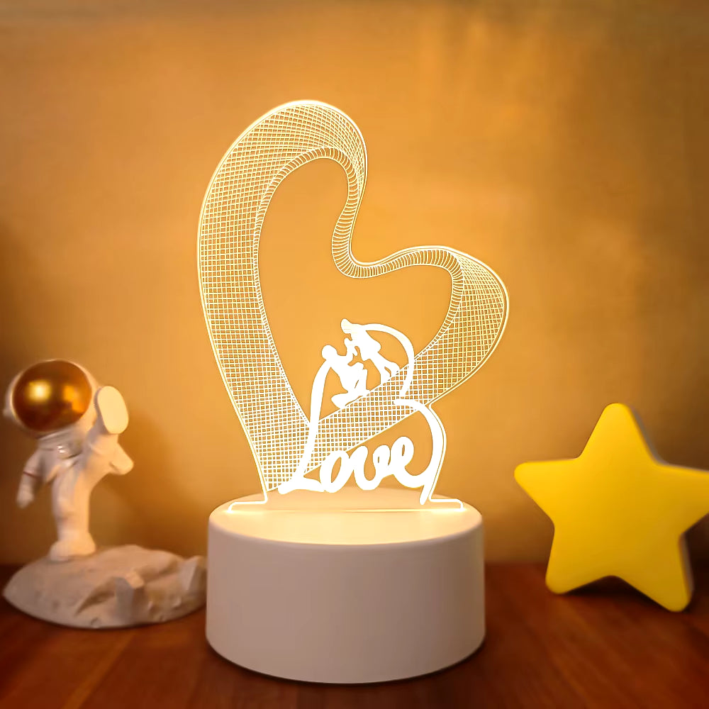 Transform Your Space with the 3D LED Night Light - A Creative Illusion Lamp for Home Decor