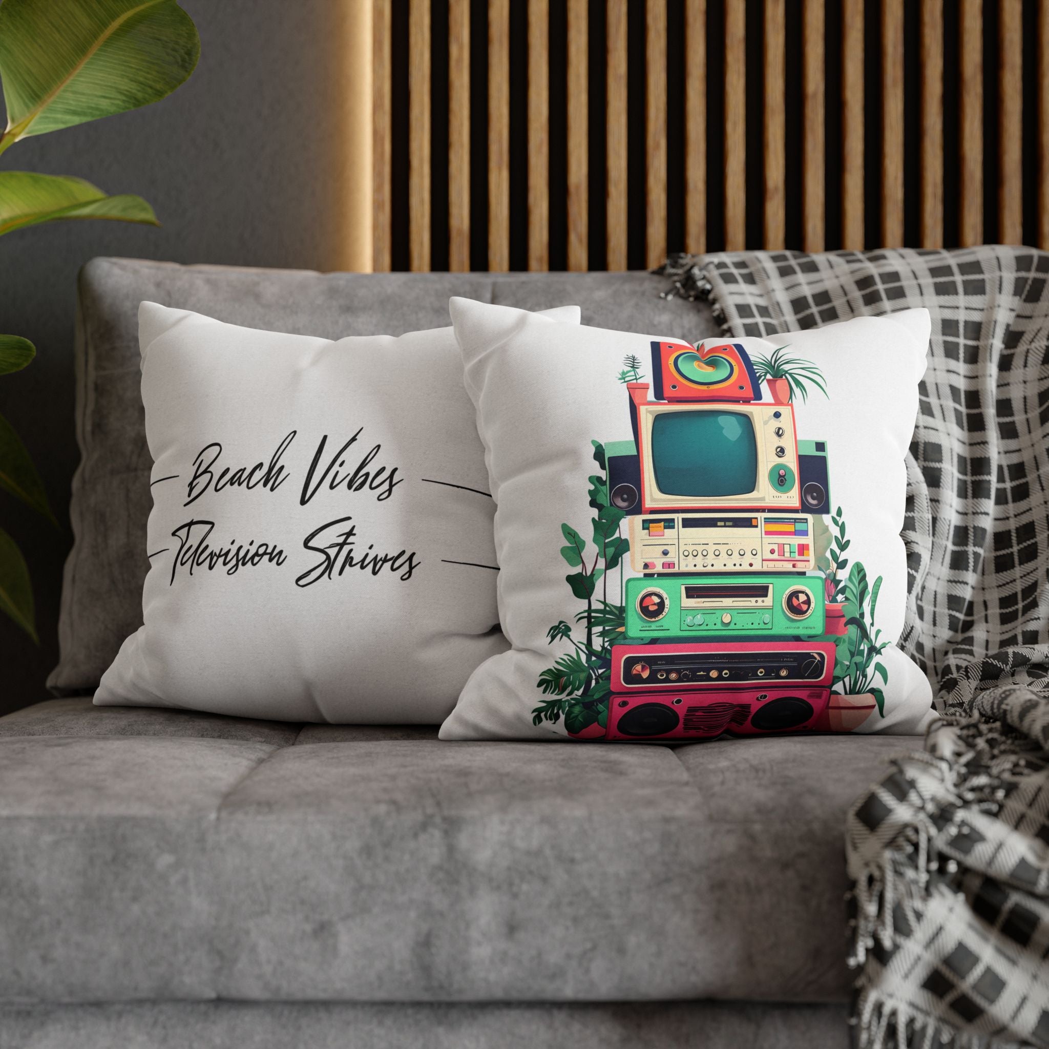 Spun Polyester Square Pillowcase