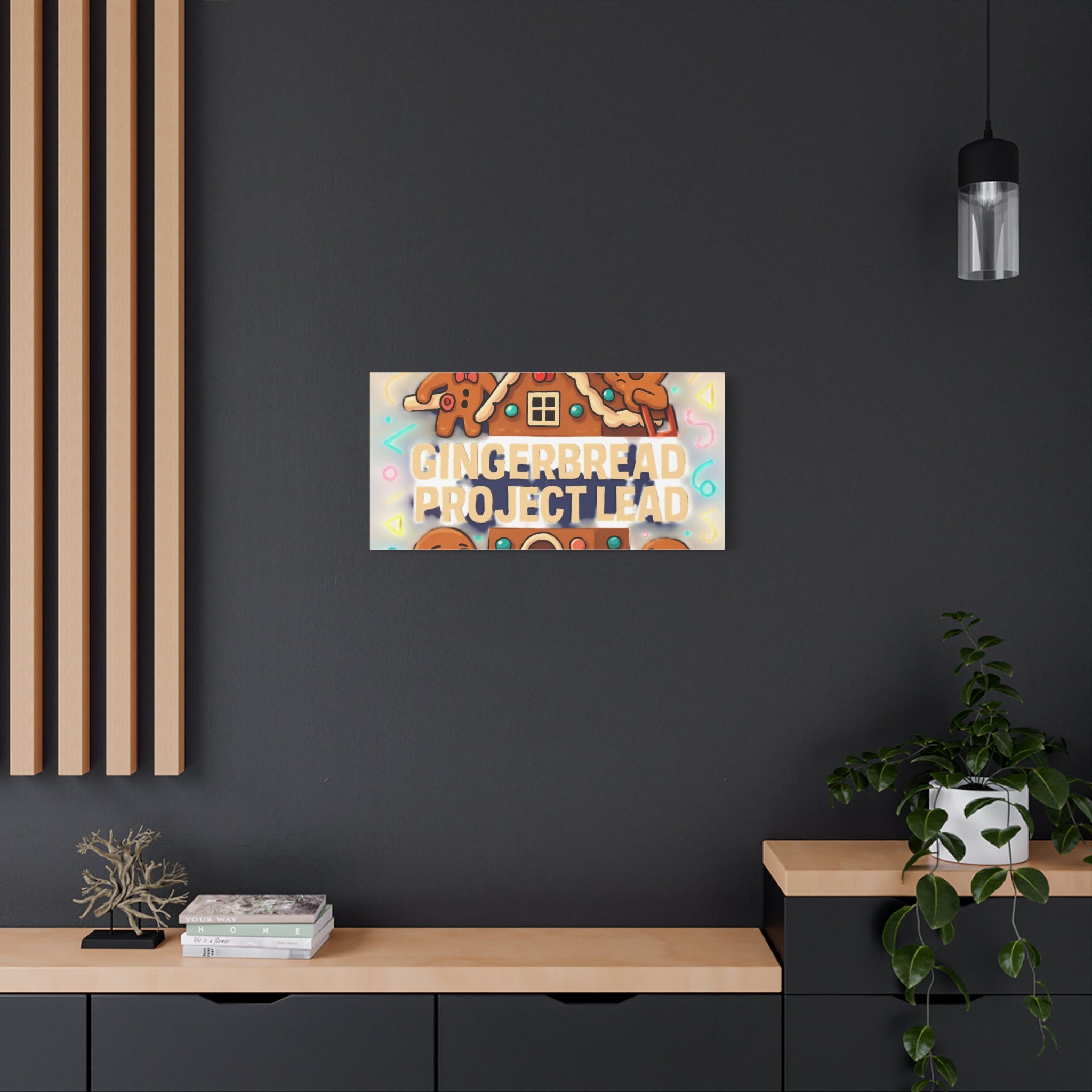 Gingerbread Project Lead Canvas Art — Holiday Kitchen Wall Decor