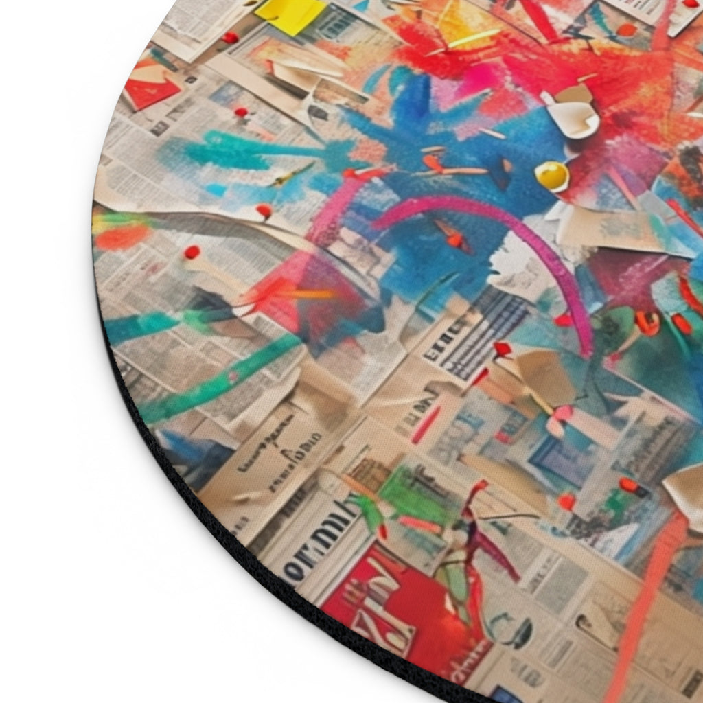 Abstract Paint Splash Mouse Pad — Colorful Collage Desk Mat