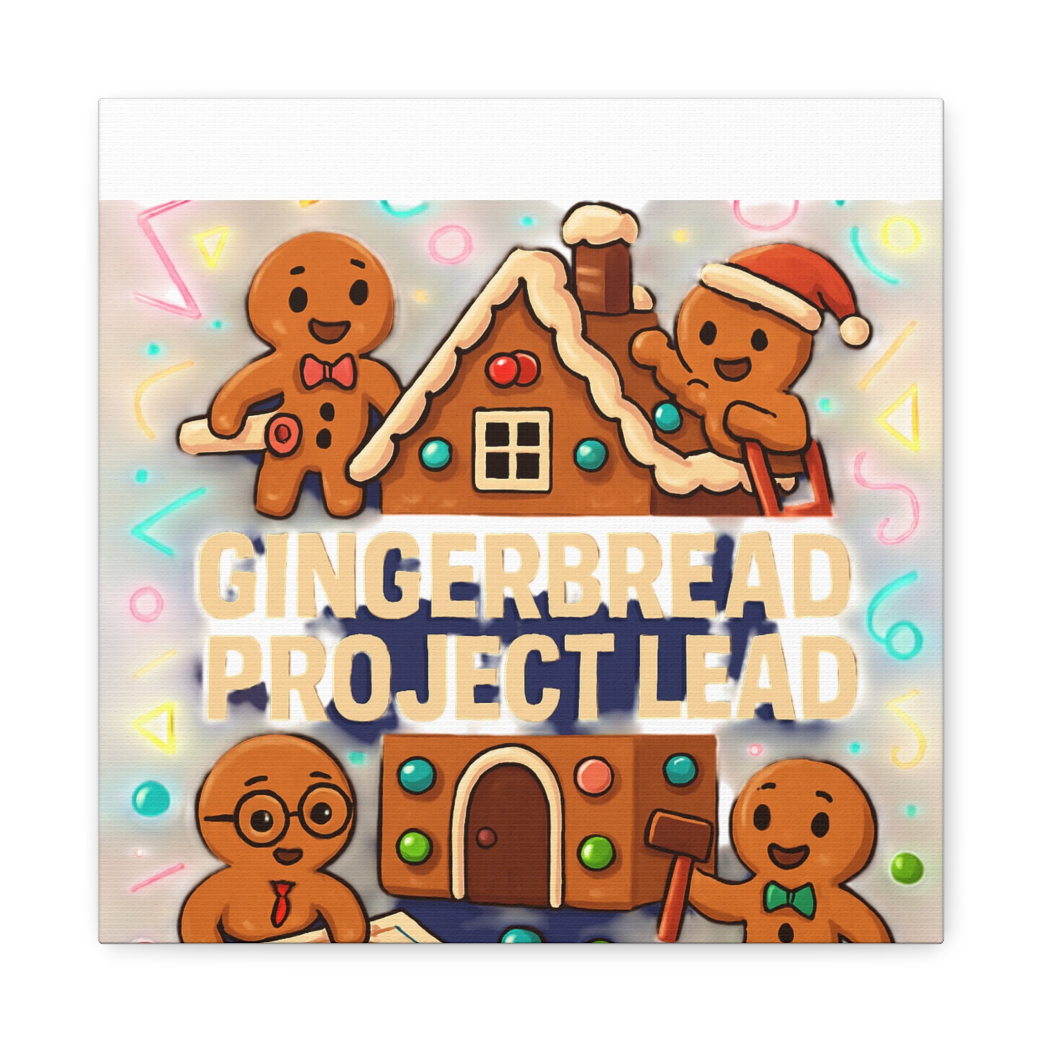 Gingerbread Project Lead Canvas Art — Holiday Kitchen Wall Decor