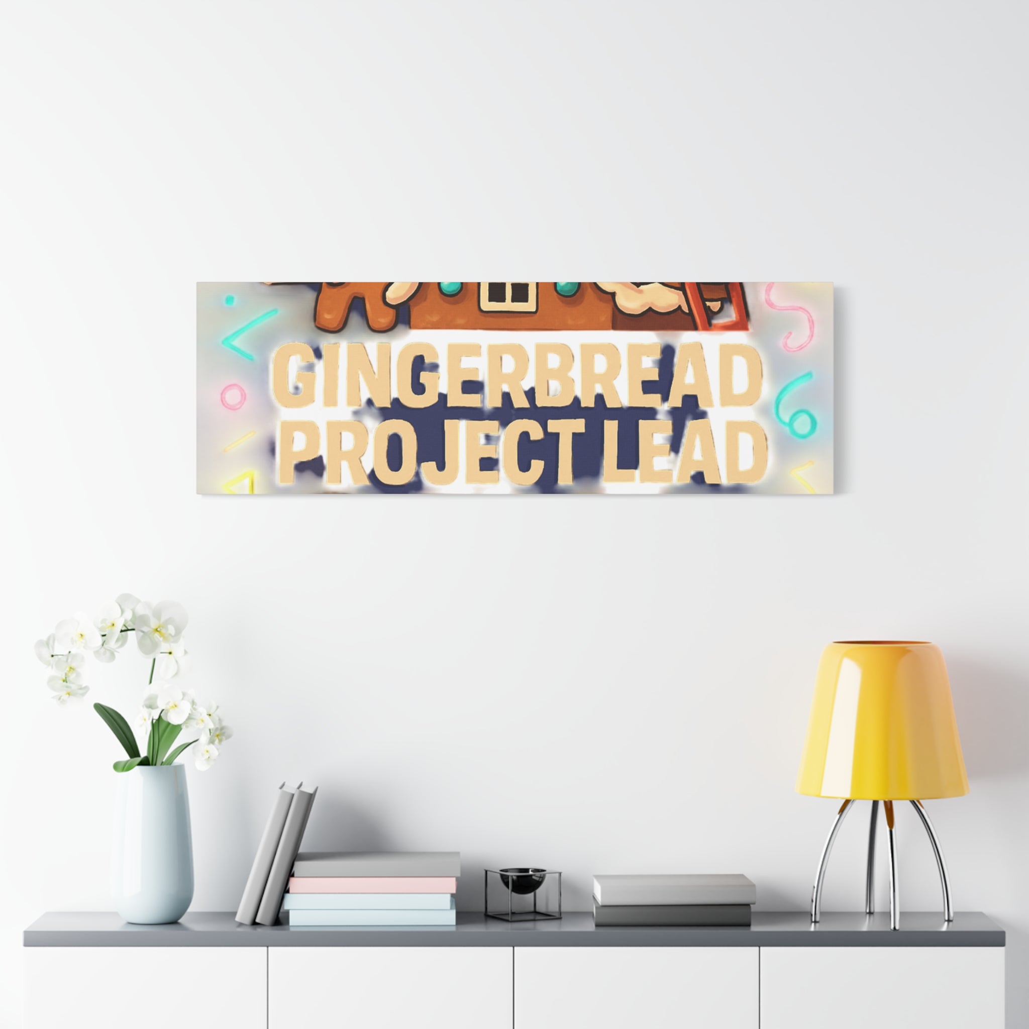 Gingerbread Project Lead Canvas Art — Holiday Kitchen Wall Decor