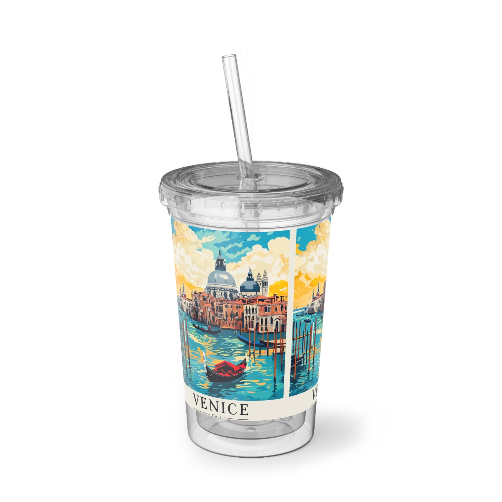 Venice Gondola Acrylic Cup – Retro Travel Tumbler