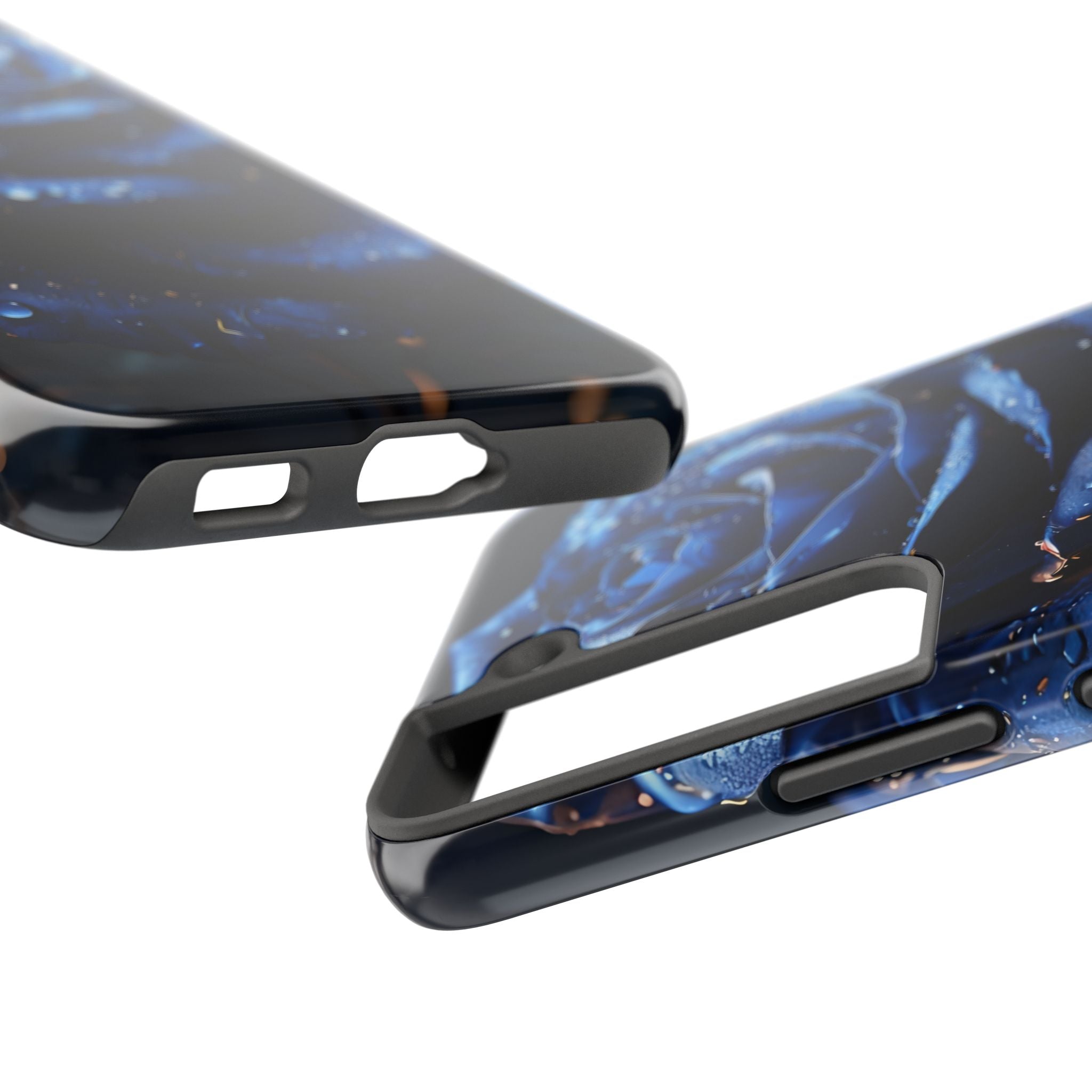 iPhone 17 Pro Max Tough Phone Case - Elegant Blue Rossy Design