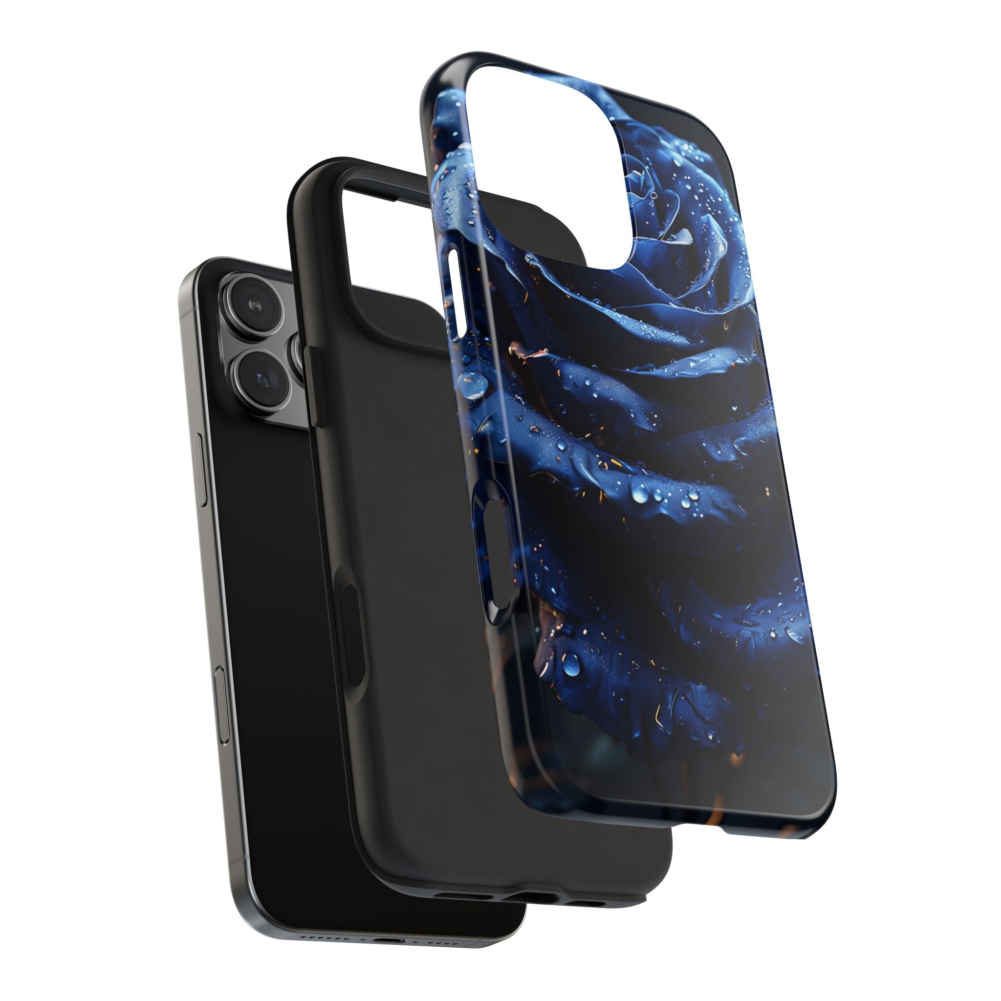 iPhone 17 Pro Max Tough Phone Case - Elegant Blue Rossy Design