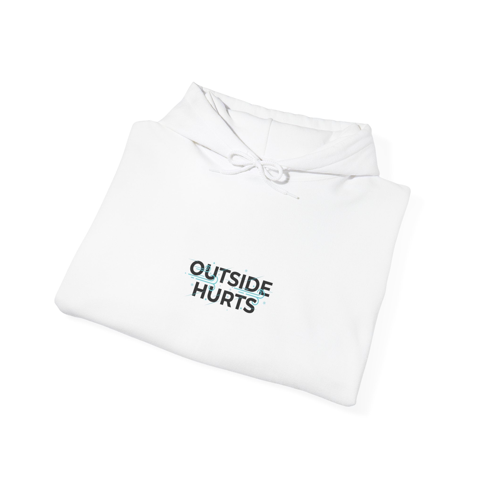 OUTSIDE HURTS Hoodie | wind-chill minimalism, winter meme