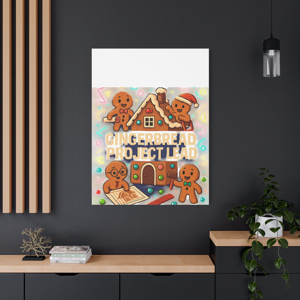 Gingerbread Project Lead Canvas Art — Holiday Kitchen Wall Decor