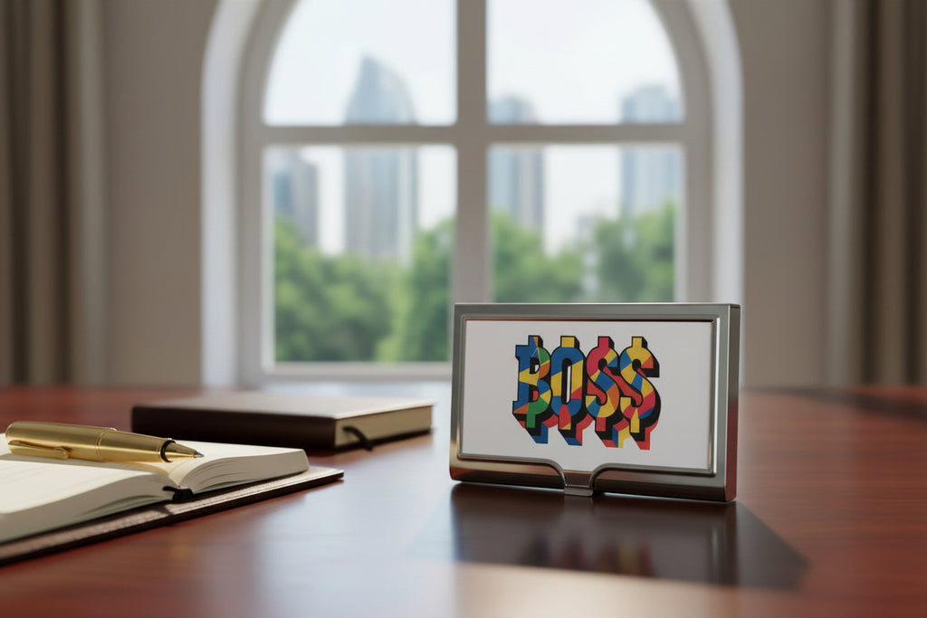 Colorful Boss Business Card Holder | Stylish Office Accessory, Gifts for Entrepreneurs, Creative Professional, Business Networking