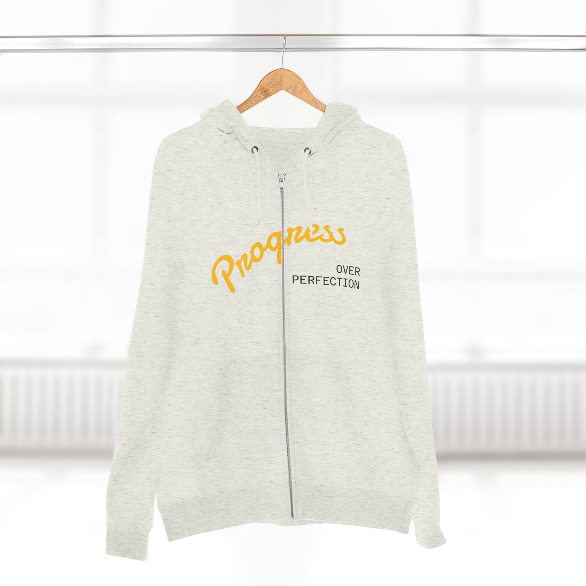 Progress Over Perfection hoodie | Motivational Zip Hoodie, Progress Is Made Quote