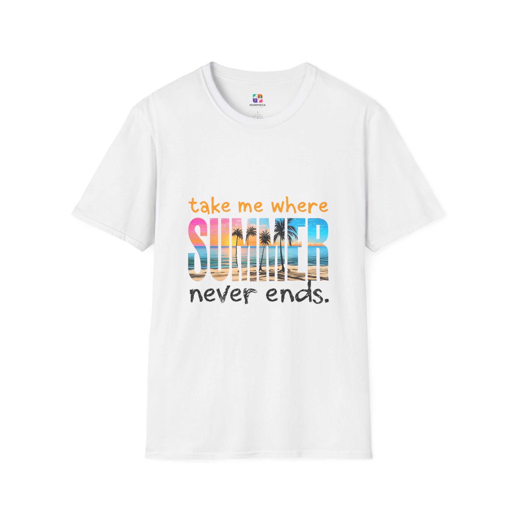 Summer Vibes Unisex T-Shirt | Take Me Where Summer Never Ends | Casual Wear, Vacation Shirt, Beach Tee, Gift Idea, Summer Collection