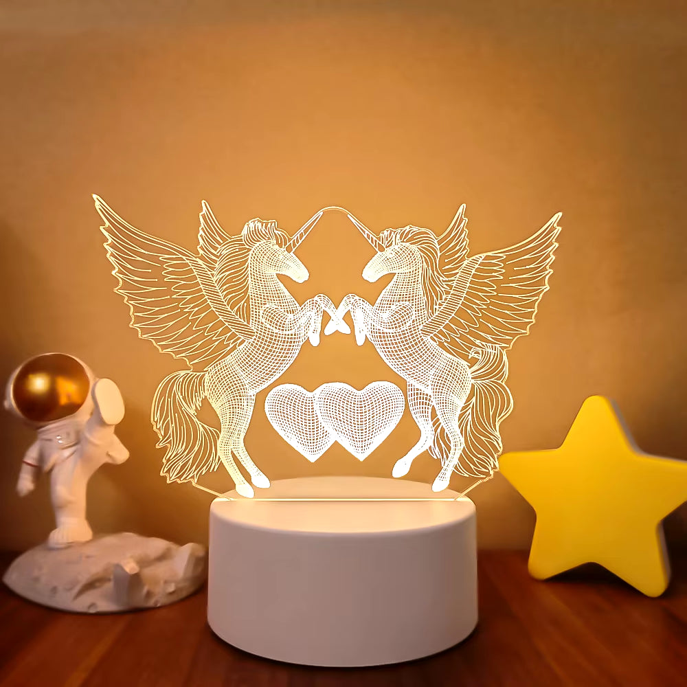 Transform Your Space with the 3D LED Night Light - A Creative Illusion Lamp for Home Decor