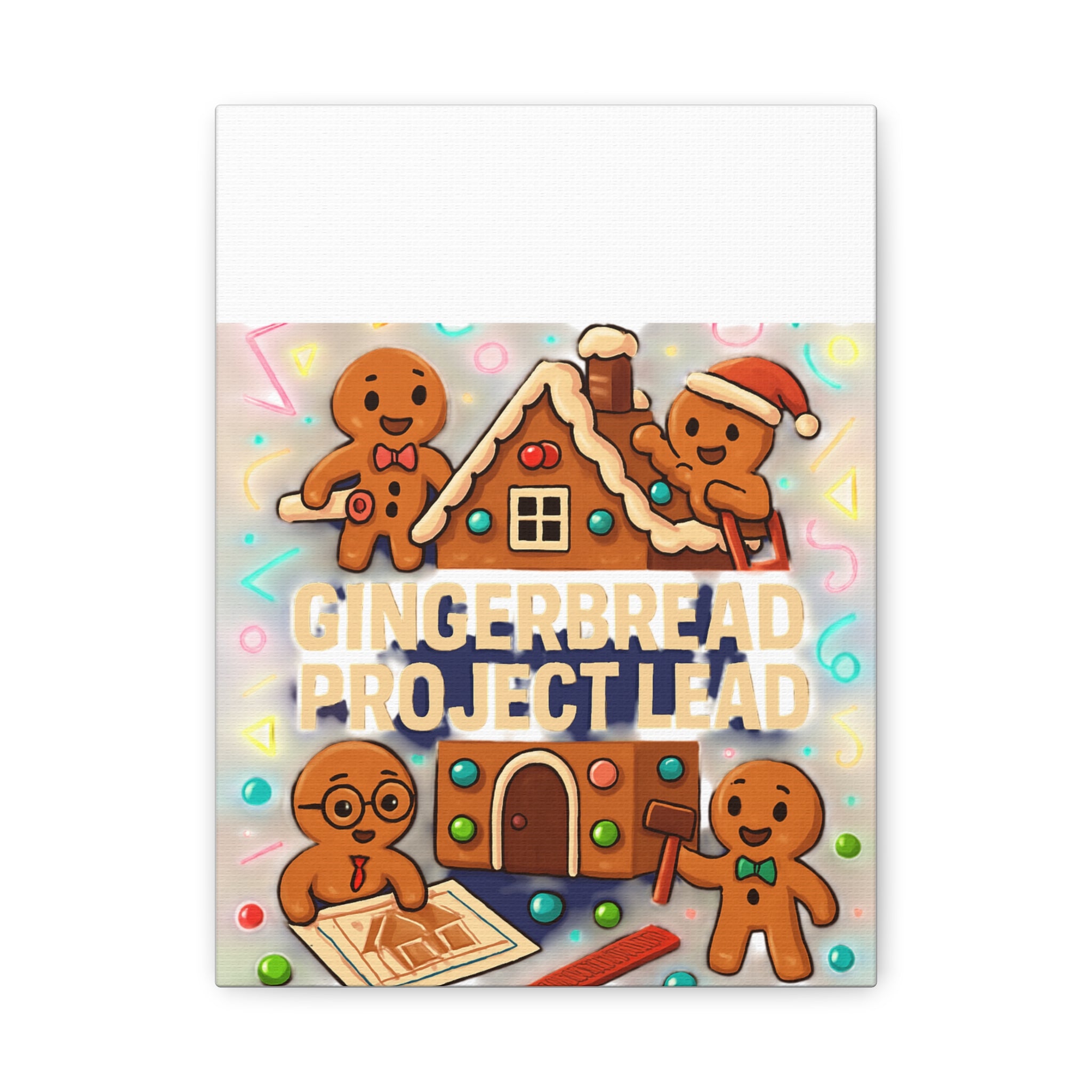 Gingerbread Project Lead Canvas Art — Holiday Kitchen Wall Decor