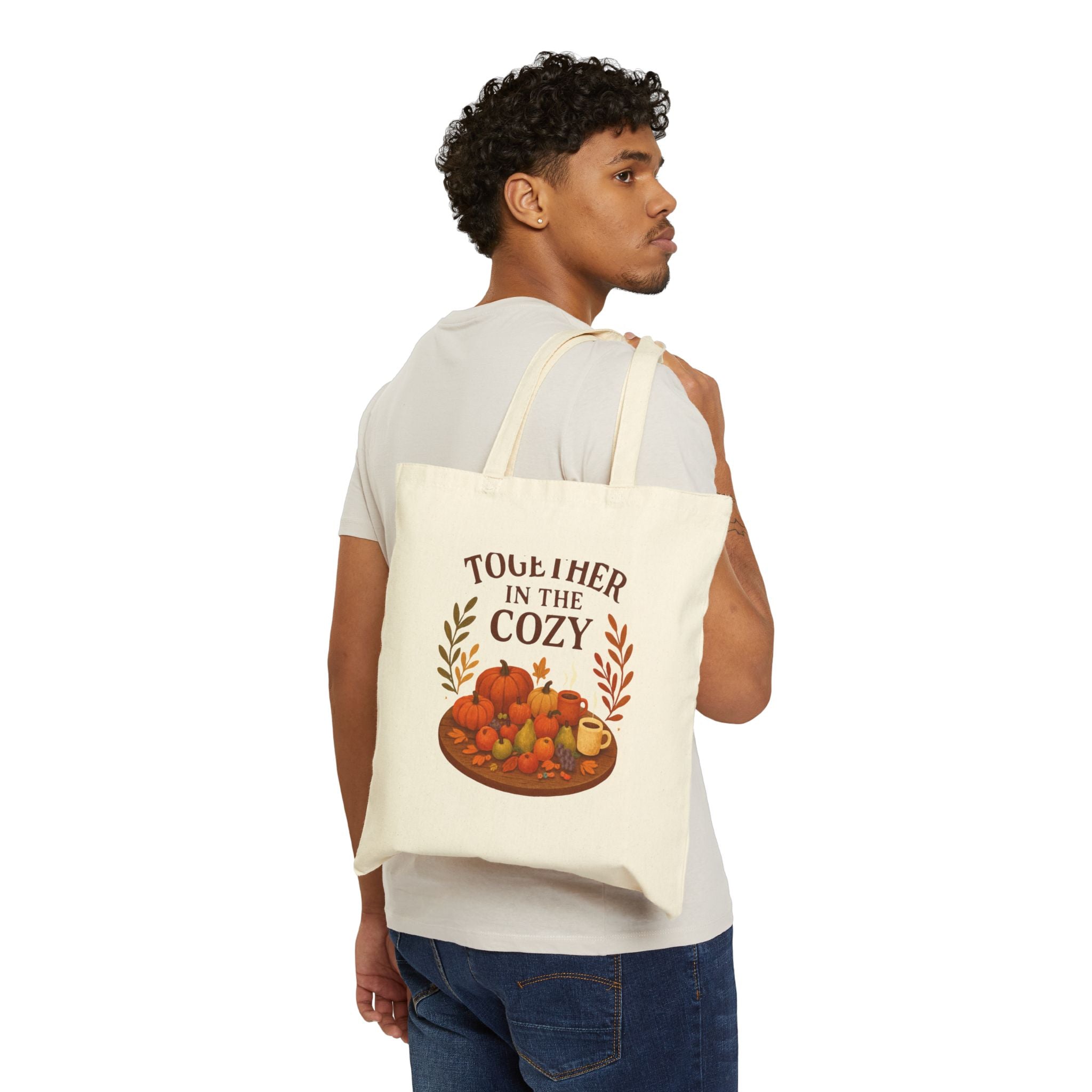 Tote Bag — "Together in the Cozy" Fall Pumpkin Harvest Tote