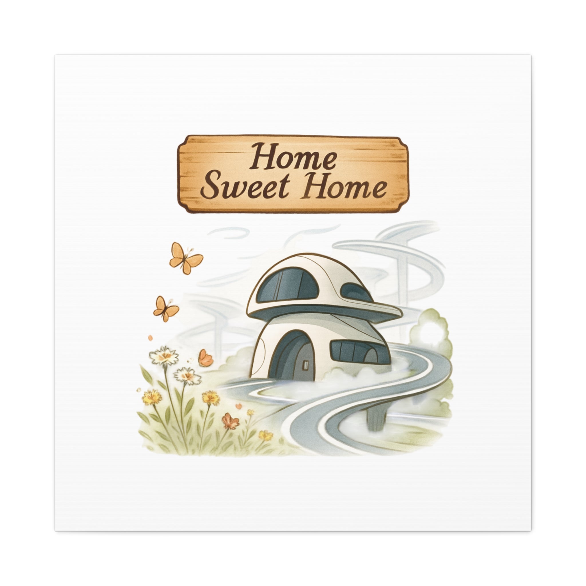 Home Sweet Home Canvas Wall Art — Cozy Cottage Matte Stretched Canvas