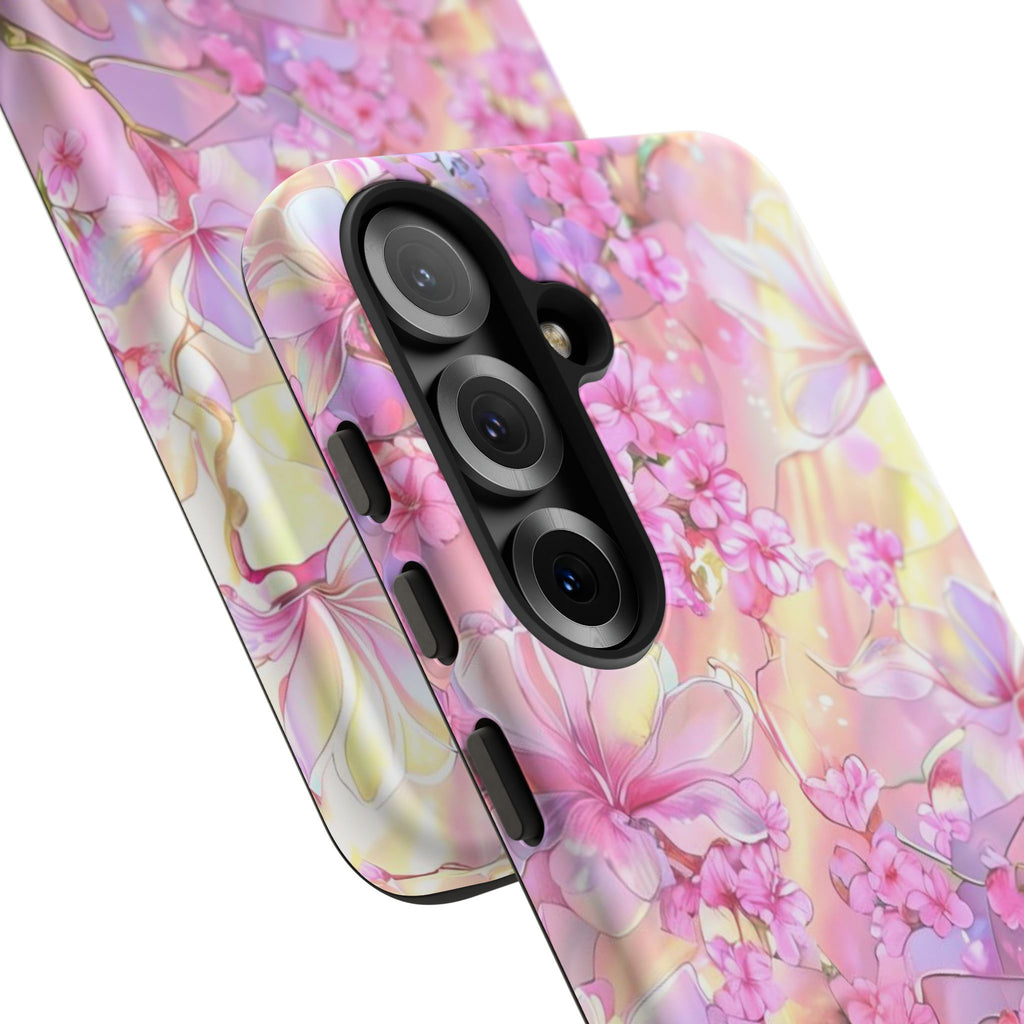 Floral Elegance Tough Phone Case – Dual-Layer Protection for iPhone 17/16/15 & Samsung | Glossy or Matte Finish | Morphesa
