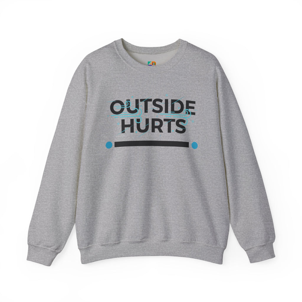 OUTSIDE HURTS Sweatshirt | Winter meme, Cold humor minimalist crewneck