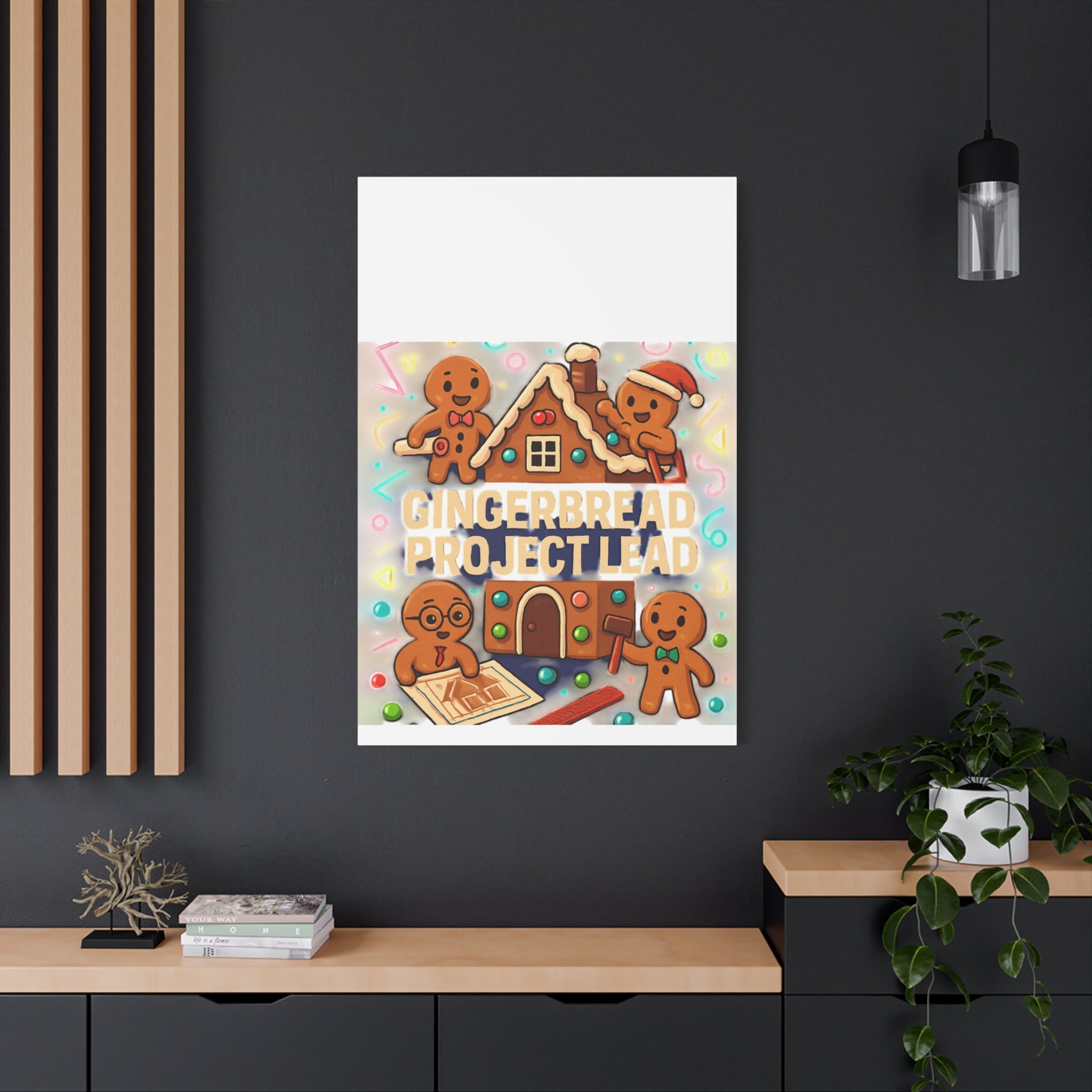 Gingerbread Project Lead Canvas Art — Holiday Kitchen Wall Decor