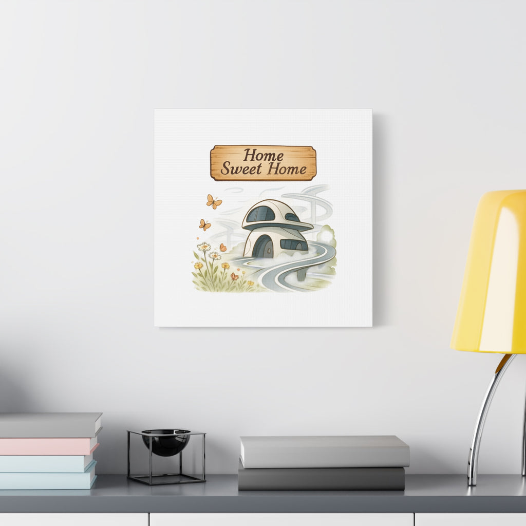 Home Sweet Home Canvas Wall Art — Cozy Cottage Matte Stretched Canvas