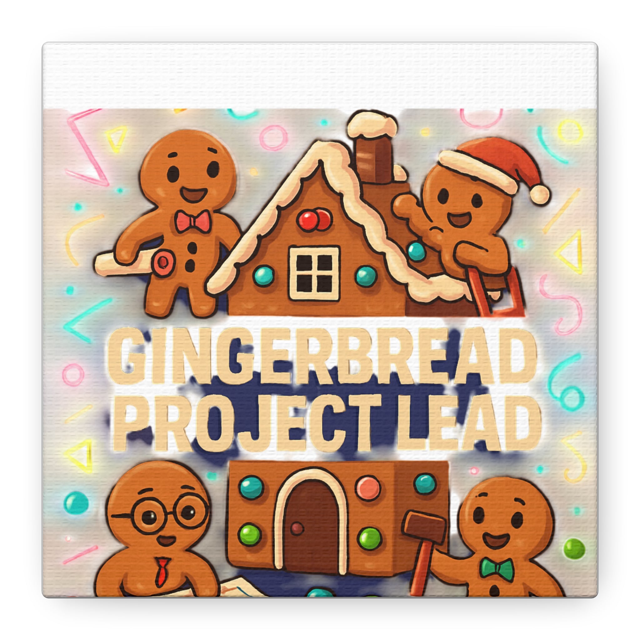 Gingerbread Project Lead Canvas Art — Holiday Kitchen Wall Decor