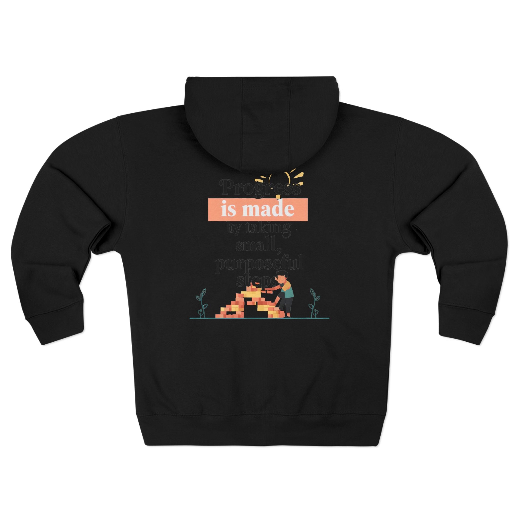 Progress Over Perfection hoodie | Motivational Zip Hoodie, Progress Is Made Quote