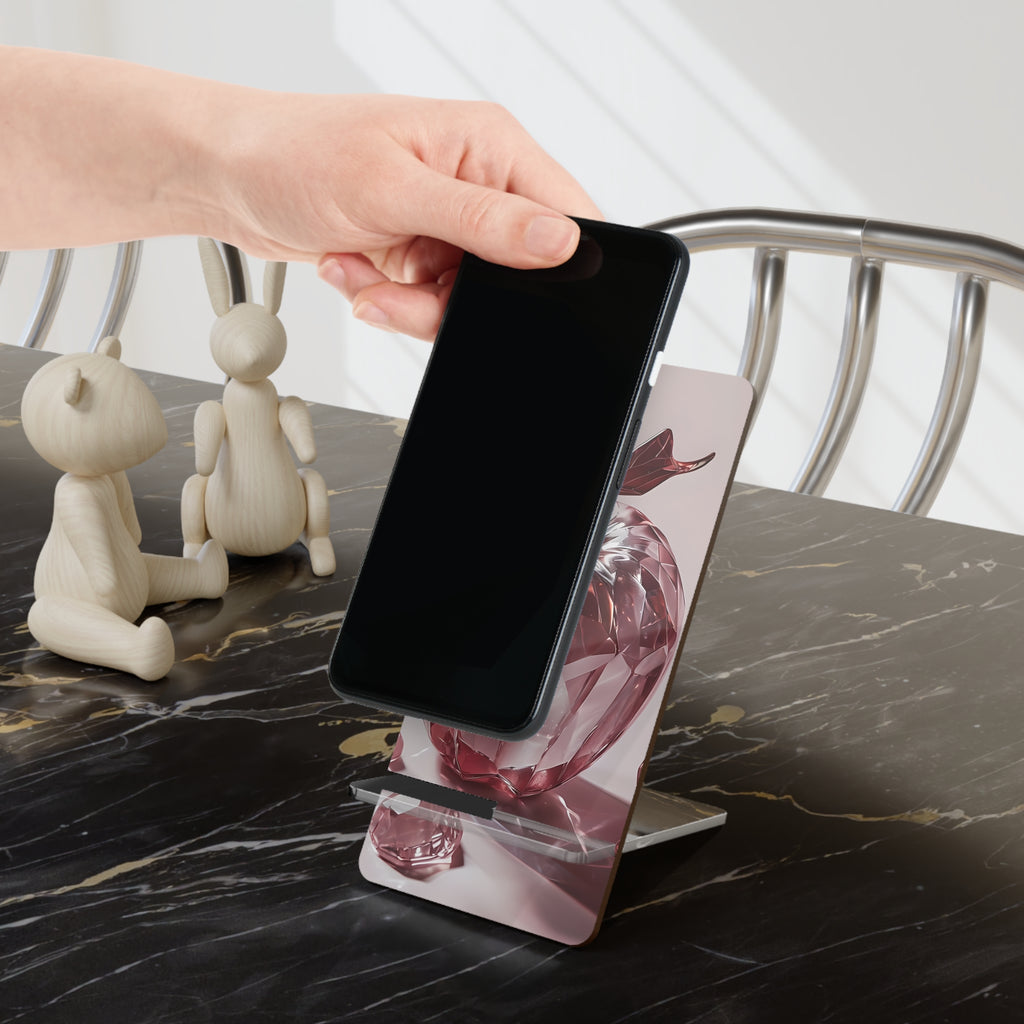 Elegant Phone Stand, Crystal Apple Design, Smartphone Holder for Home & Desk, Perfect Gift for Tech Lovers, Office Decor, Modern Accessories