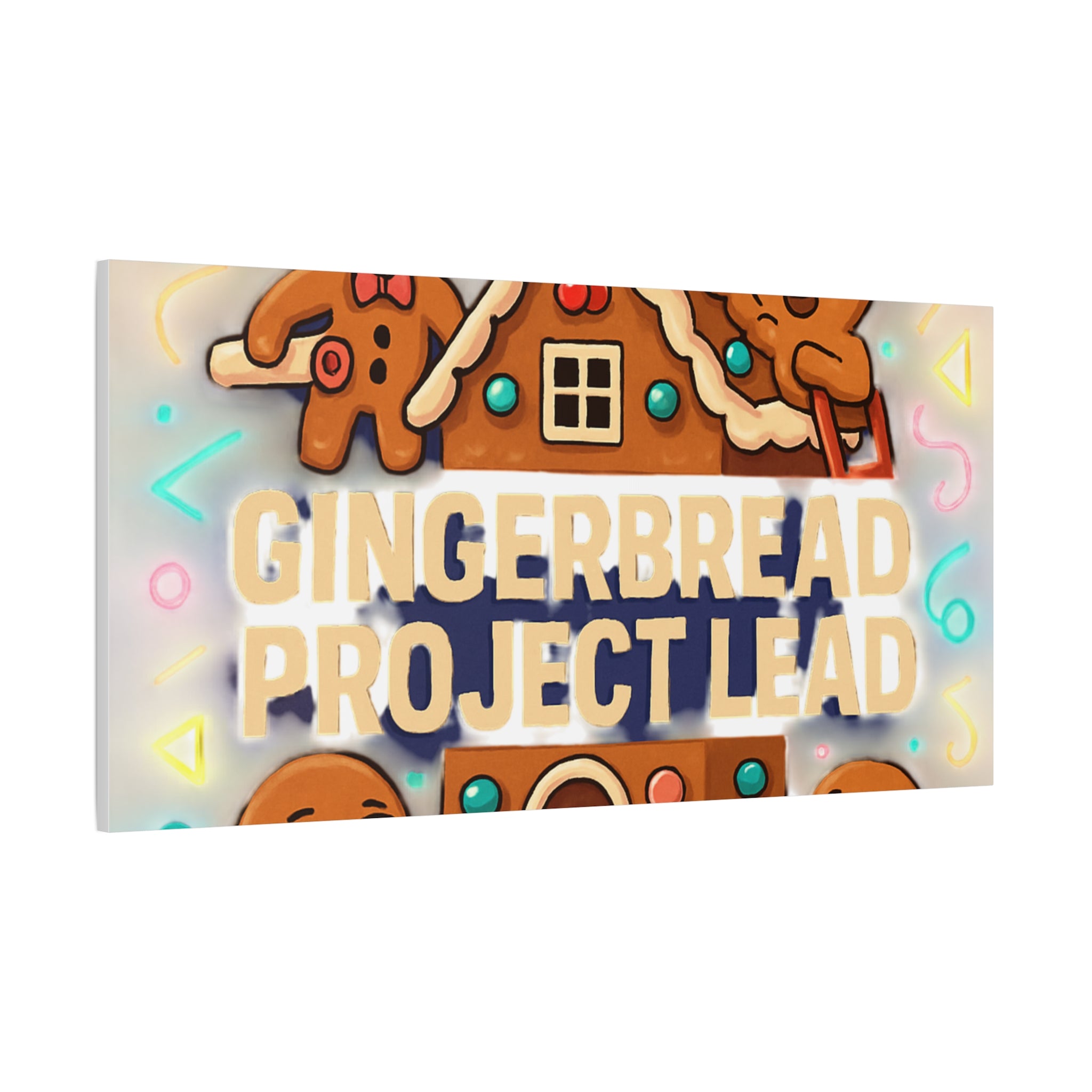 Gingerbread Project Lead Canvas Art — Holiday Kitchen Wall Decor
