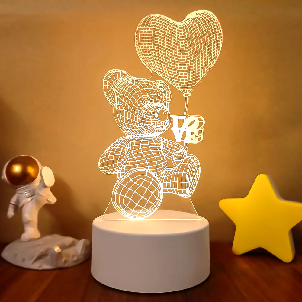 Transform Your Space with the 3D LED Night Light - A Creative Illusion Lamp for Home Decor