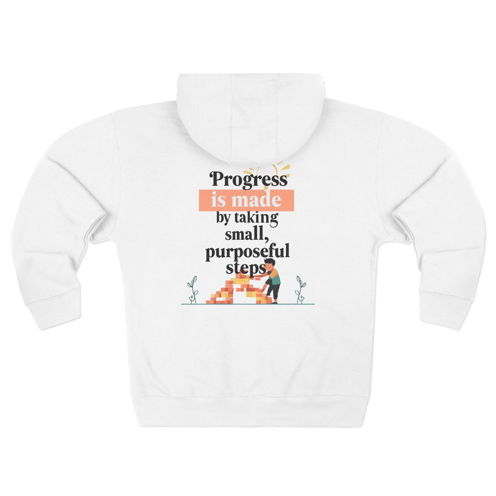 Progress Over Perfection hoodie | Motivational Zip Hoodie, Progress Is Made Quote