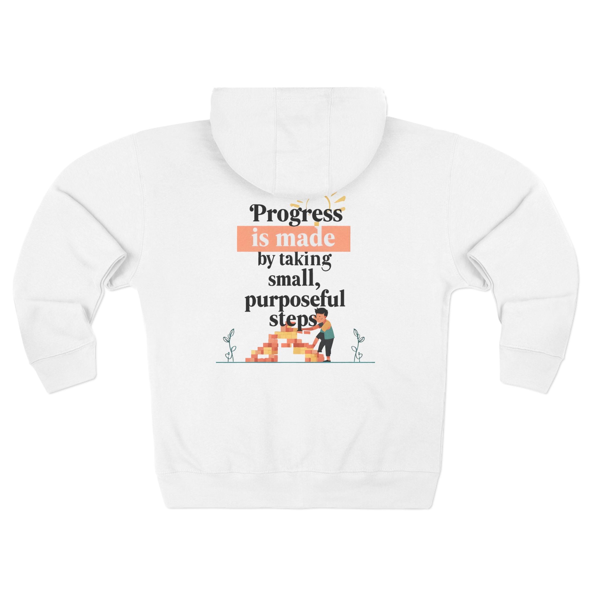 Progress Over Perfection hoodie | Motivational Zip Hoodie, Progress Is Made Quote