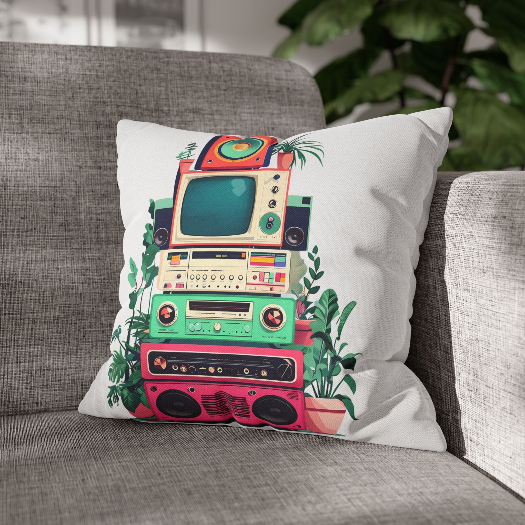 Spun Polyester Square Pillowcase