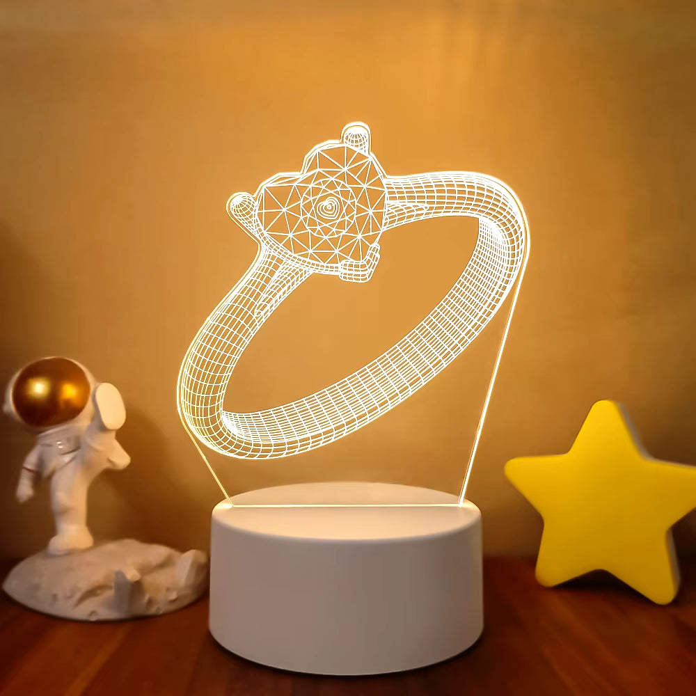 Transform Your Space with the 3D LED Night Light - A Creative Illusion Lamp for Home Decor