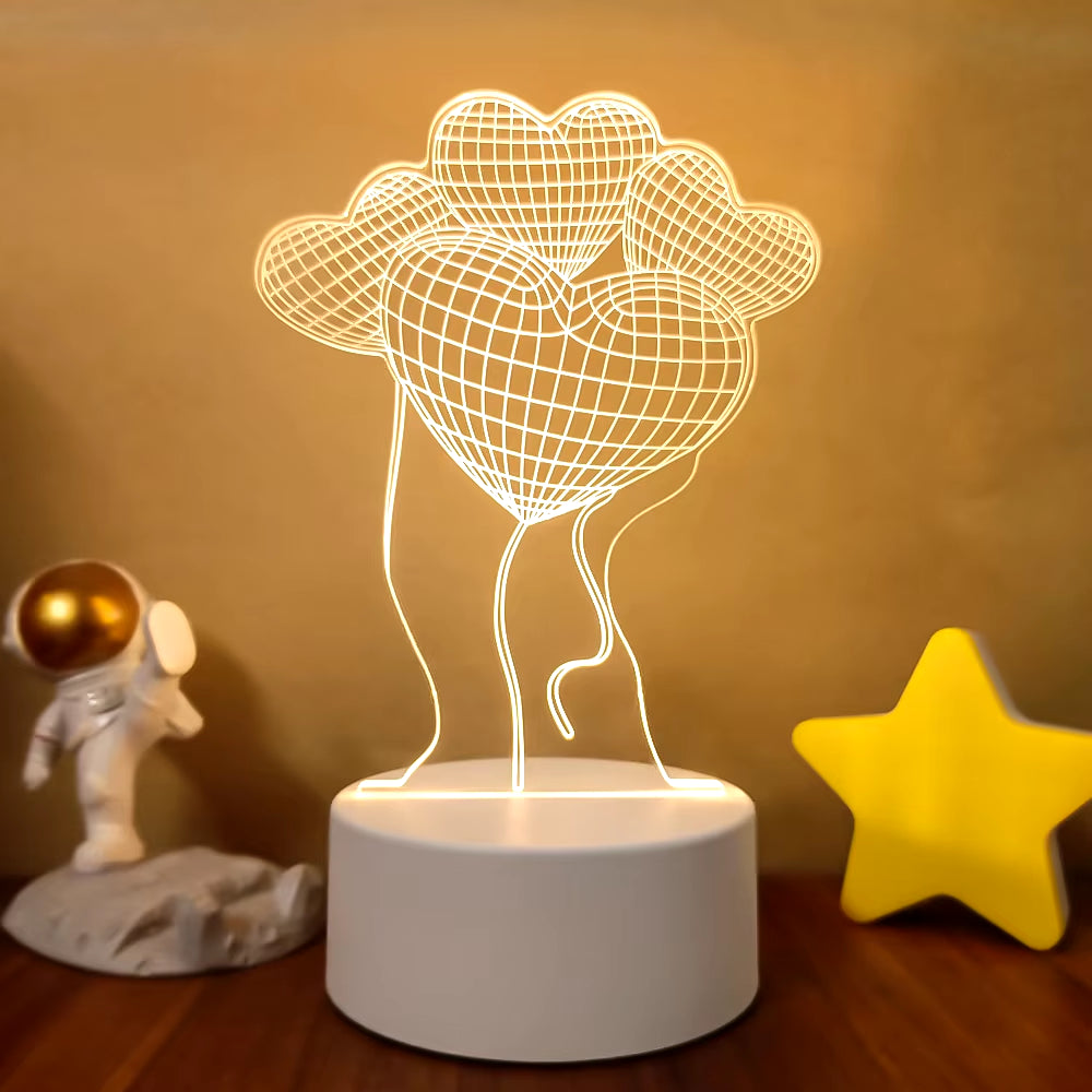 Transform Your Space with the 3D LED Night Light - A Creative Illusion Lamp for Home Decor