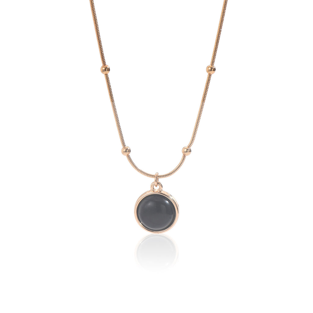 Elevate Your Style with the Lxalry 18K Gold-Plated Mood Responsive Necklace - Handmade Stainless Steel Jewelry with Color Shifting Resin Pendant, Perfect Gift for Women
