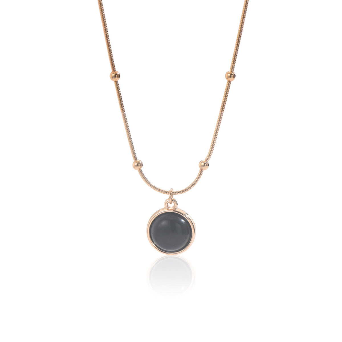 Elevate Your Style with the Lxalry 18K Gold-Plated Mood Responsive Necklace - Handmade Stainless Steel Jewelry with Color Shifting Resin Pendant, Perfect Gift for Women