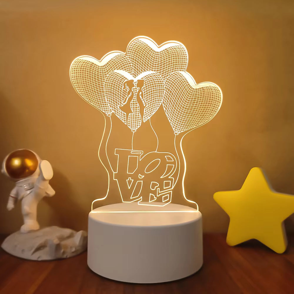 Transform Your Space with the 3D LED Night Light - A Creative Illusion Lamp for Home Decor