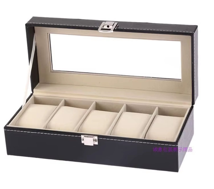 Luxurious Leather Watch Storage Case with Multiple Slots - The Perfect Organizer for Your Timepieces