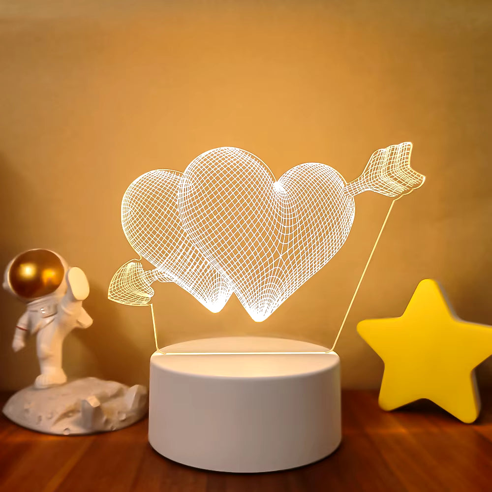 Transform Your Space with the 3D LED Night Light - A Creative Illusion Lamp for Home Decor