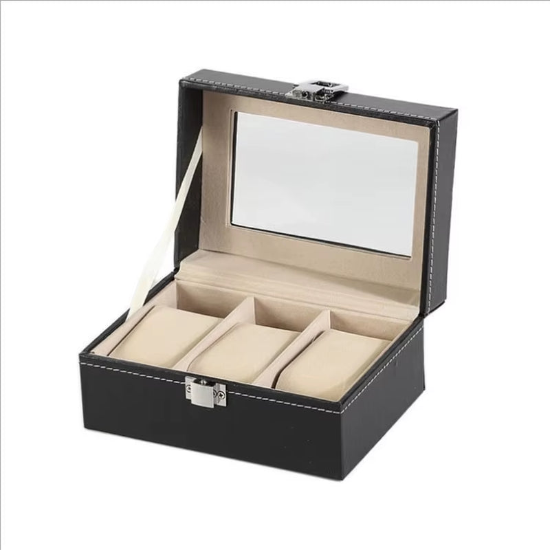 Luxurious Leather Watch Storage Case with Multiple Slots - The Perfect Organizer for Your Timepieces